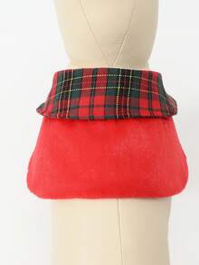 Christmas Pet Cloak, Red Festive Christmas Decorative Tie-Up Dog Cloak, Christmas Plaid Decor Cat & Dog Cloak