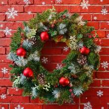 Weihnachtskränze Dekorationen, Schleifen Dekor Kränze, Feiertags-Dekorative Kränze, Innen Weihnachtsdekoration, Thanksgiving Dekoration, Außen Weihnachtsdekoration, Große Weihnachtskränze, Saisonale Dekorationen, Feiertags-Dekorationen, Herbst/Winter Stil, Geeignet für Innen-/Außendekoration, für Kamin, Wandakzente und Weihnachtsdekorationen Zuhause Weihnachtsdekoration Raumdekoration