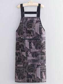 1pc Extra Long Waterproof Apron, Minimalist Letter Design, Kitchen/Home Cooking Oil & Dirt Resistant Apron Unisex - Multicolor - View 9