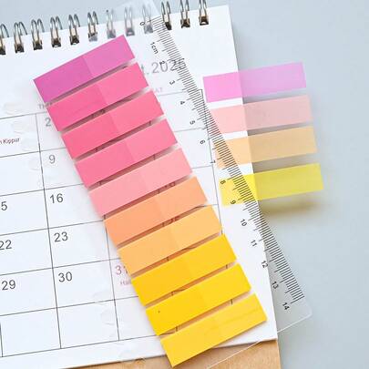 200 stycken 1-typs indexetikettklistermärke, halvtransparent plastmaterial, skrivbar arketikett, student, skollärobok, ämnesmarkering, syfte, kontorsmaterial, klassificeringsindikation, dokumentklistermärke