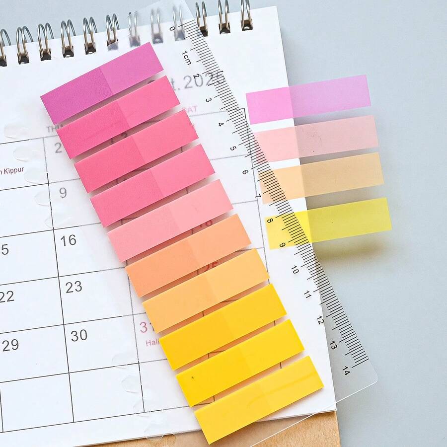 200 stycken 1-typs indexetikettklistermärke, halvtransparent plastmaterial, skrivbar arketikett, student, skollärobok, ämnesmarkering, syfte, kontorsmaterial, klassificeringsindikation, dokumentklistermärke