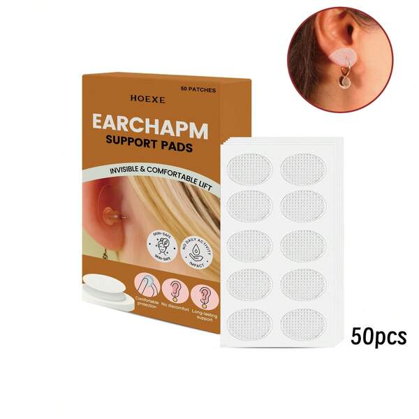 50pcs Ear Lobe Protector Patches, Earring Earlobe Support Stickers, Comfortable Protective Tape For Earrings