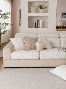 1 pieza Funda de sofá de tela de felpa beige, elástica y no deformante, amigable con la piel y cálida, amigable con las mascotas, protector de sofá lavable a máquina, adecuado para sofá reclinable en forma de L (disponible en varios tamaños), decoración de otoño, decoración de habitación, vuelta al colegio, útiles escolares