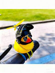 1-Pack Whimsical Rubber Duck Helmet Handlebar Accessory With Propeller And Glasses - Unique Street-Sport Bike Decoration - Fun And Quirky Gift Idea For Cyclists And Bike Enthusiasts - one-size - View 8