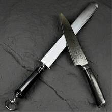 12 英寸宽扁平磨刀钢棒，高碳钢家用磨刀器，手持式多功能磨刀工具 - 彩色 - 查看 9