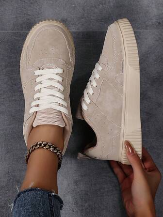 2025 Höst/Vinter Dam Casual Sneakers, Moderiktiga Streetwear Vita Skor För Studenter, Lätta Skateboardskor Sport