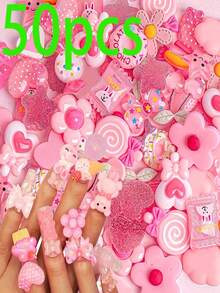 20/50 件可爱套装蓝色散装混合树脂平底饰品 DIY 工艺装饰品剪贴簿美甲用品指甲美甲饰品美甲宝石