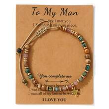 Luxury Gold Spacer Cross Beaded Bracelet, Polished Stone & Turquoise Accent, Versatile Accessory For Everyday Wear