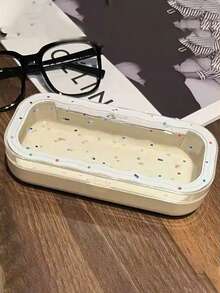 1pc Minimalist Floral Bow Wavy Eyeglass Case, Creative Personalized Glasses Storage Box, Simple Butterfly & Kitty Eyewear Holder For Students