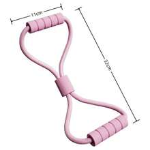 Ligas de Resistencia para Ejercicio y Fisioterapia, Bandas Elsticas 25 lbs en Forma de 8 - Kit Pilates para Ejercicio en Casa, Gym y Equipo de Fitness - rosa - Ver 4