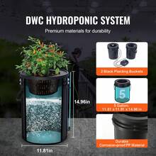DWC Hydroponic Growing System For Deep Water Culture With 2 Top Drip Buckets - 2 Baldes - View 2
