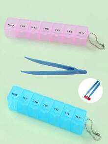 Cutie de pastile transparente cu 7 compartimente, rezistentă la umiditate, cutie de pastile dreptunghiulară mică portabilă, potrivită pentru călătorii și utilizare zilnică (luni până duminică). Recipient reutilizabil, rezistent la praf, umiditate, impermeabil și etanș. Cutie de pastile, cutie organizator, potrivită pentru călătorii, acasă și în mașină. Ideală pentru depozitarea medicamentelor, inelelor și a altor obiecte mici. Recipient reutilizabil, rezistent la praf, umiditate, impermeabil și etanș. - Multicolor - Vizualizare 10