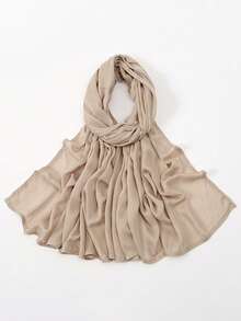 1 Khăn trùm đầu bằng vải viscose trơn màu cỡ nhỏ dành cho nữ, khăn trùm đầu mềm mại viền rộng dành cho người Hồi giáo, khăn choàng che mặt đa năng chống nắng, khăn trùm đầu Hijab, thích hợp để mặc hàng ngày cho trang phục - Khăn trùm đầu rộng vành nhỏ - Xem 27