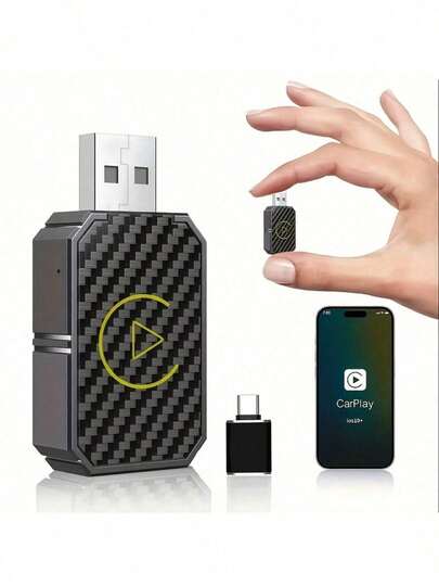 2-in-1 Wireless Android Auto & CarPlay Adapter - USB-C/PD kompatibel, Plug & Play, geringe Latenz, aktiviert, USB- (5V) mit Wireless, kompatibel mit iOS 10+ & Android 11+, Armaturenbrett-Empfänger, Smartphones & Autos, Wireless Dongle für nahtlose Unterhaltung, kompatibel mit Smartphones & Fahrzeugen, keine Kabel erforderlich, einfache Einrichtung, verbesserter Audioausgang