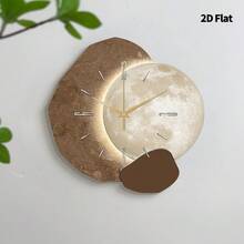 1 pieza Reloj de pared moderno minimalista y de moda, diseño plano 2D, movimiento de cuarzo súper silencioso, sin tic-tac, adecuado para sala de estar, sala de música, dormitorio, cocina, cafetería, decoración, regalo perfecto y decoración festiva
