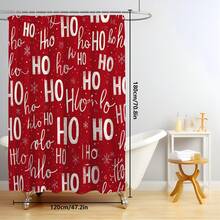 1 pezzo/4 pezzi Set di decorazioni per il bagno con stampa di fiocchi di neve e testo natalizio, include 12 ganci gratuiti, elegante atmosfera natalizia, decorazione invernale, tappetino da bagno, tappetino a forma di U, tappetino rotondo per il water, adatto per tutte le decorazioni natalizie per il bagno