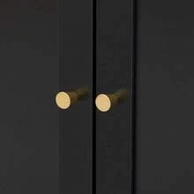 Stilvolles elegantes 3-türiges Sideboard mit Marmor-Tischplatte für Küche, Wohnzimmer und Esszimmer (Schwarz)