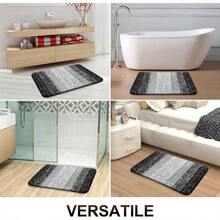 - Alfombra de bao de 24x 16 pulgadas, suave y absorbente, alfombra de bao de microfibra antideslizante, alfombra de bao lanuda de felpa, lavable a mquina, tapetes de bao para piso - 4'11" x 2' (Rectangular) + Negro - Ver 6