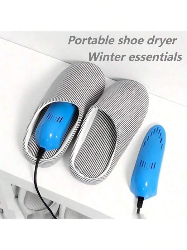 Secador de sapatos portátil com aquecimento PTC e temporizador ajustável de 4h/5h/12h, design compacto para uso doméstico/hoteleiro, essencial para o inverno