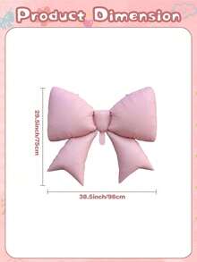 2pcs Giant Pink Bow Foil Balloon, Party Birthday Baby Shower Bridal Engagement Wedding Decorations Party Supplies, Also Suitable For Wedding Backdrop Decorations, Valentine's Day Home Decorations, And Valentine's Day Gifts.