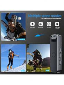 Cámara mini HD 1080P con visión nocturna infrarroja, grabadora de video digital portátil, cámara corporal para diversos escenarios, cámara pequeña para exteriores, lente gran angular de 180°, lente infrarroja de 180°, carga USB, almacenamiento en tarjeta TF, formato de archivo AVI, no impermeable, flash automático, batería de polímero de litio recargable, estabilización de imagen electrónica - negro - Ver 9