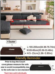 1 Stück graue Plüschstoff Sofabezug, elastisch & nicht verformend, hautfreundlich & warm, tierfreundlich, maschinenwaschbarer Sofaschutz, geeignet für L-förmige Relaxsofa (verschiedene Größen erhältlich), Herbstdekoration, Zimmer Dekoration, Schulanfang, Schulmaterial