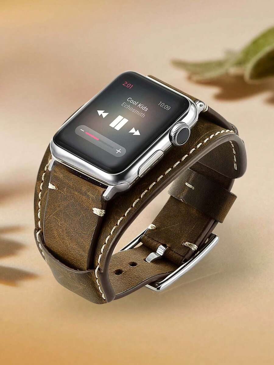 Huastonband 適用於 Ultra 3/2/1 系列 SE/S11/S10/S9/S8/S7/S6/S5/S4,時尚休閒商務運動款柔軟舒適扣環設計易穿戴女款智慧手錶錶帶 38mm 40mm 41mm 42mm 44mm 45mm 49mm,復古風男款手錶配件,畢業季返校禮物 - 咖色 - 查看 1