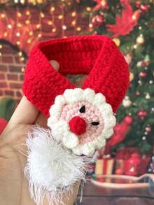 طوق عيد الميلاد للقطط الأليفة قطعة واحدة، وشاح مُحبوك للقطط الصغيرة، إكسسوارات زي عيد رأس السنة للكلاب - متعدد الألوان - مشاهدة 6