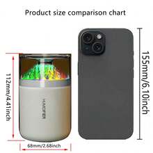 1 Peça + Mini Umidificador + Alimentado por USB + Umidificador de Ar com Luz Colorida, Adequado para Carro, Mesa de Escritório, Quarto, Ótimo Presente