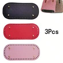 1Pc/2/3/4Pcs Oval PU Leather Bag Bottom Pad - Faux Leather Pad, Pre-Punched Holes, For Reinforcing Handbags And Wallets, Also Suitable For Crochet Projects - Multicolor - View 43