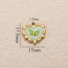 1pc Stainless Steel 18K Gold-Plated Fashionable Cute Star Moon Heart Flower Pendant DIY Jewelry Making Kit Suitable For Everyday Wear Gift Stainless Steel Pendant - Round Pendant - View 18