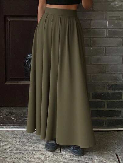 Livesso 女士纯色简约夏季休闲长裙