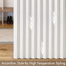 Accordion Style Magnetic Folding Door Curtains DoorwaysCloset, Room Divider Pleated Drapes With Hooks Interior Living RoomBedroomOpen Closet, White, W39x L78 Inches, 1 Panel - 39"W X 78"L (Pack Of 1) + White - View 5