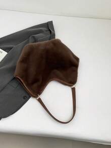 Plush Faux Fur Leopard Print Handbag,Y2K Furry Fur Purse,Chain Fuzzy Strap Cheetah Print Shoulder Tote Bag For Women Gift