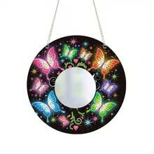 1pc Special Shape Iridescent Butterfly & Flower Pattern Mirror DIY Diamond Art Painting Kit - Adult Diamond Painting Set With Crystal Diamonds, Suitable For Makeup Mirror Function And Easy Creative Hobby, Thanksgiving, Mother's Day Gift - Multicolor - View 15