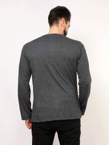 Men's Long Sleeve T-Shirt Simple Basic Cotton S M L XL G1 G2 G3 - Multicolor - View 3