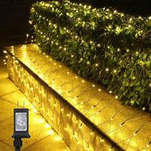 Lyhope 12 pies x 5 pies 360 LED luces de red de Navidad, 8 modos de bajo voltaje de malla luces decorativas de Navidad para los ¨¢rboles de Navidad, arbustos, boda, jard¨ªn, al aire libre, decoraci¨ ® n interior (blanco c¨¢lido) - blanco cálido-cable verde - Ver 3