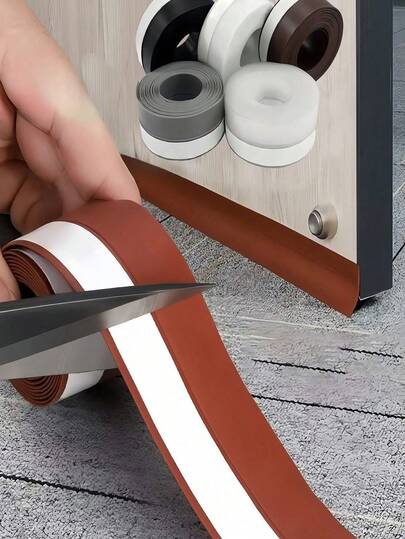 רצועות איטום סיליקון דביקות - סרט רב-גדלים אטום לרוח, לרעש ועמיד למים לאיטומי דלתות הזזה עמידים למים לחדרי אמבטיה ומשרדים, סגנון רך - עמיד בפני רוח ופגיעות רצועות איטום מפני רוח למרפסתדלתות, חלונות, קרוואנים, מוסכים - נהדר לאבטחת הבית, אטמי דלתות מוסך | קצוות דקורטיביים | דבקים עמידים