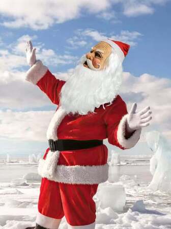 1pc/Set Vintage Santa Claus Mask, Christmas Party Essential! Unlock A Different Christmas Celebration, Become The Center Of Attention