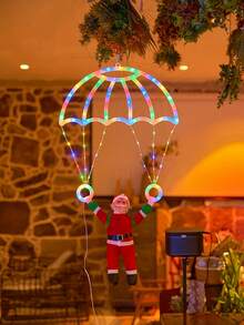 1 قطعة مظلة ضوئية بتصميم سانتا كلوز، تعمل بالطاقة من خلال منفذ USB، مع أوضاع إضاءة متعددة، مناسبة لديكور الشتاء والكريسماس، يمكن استخدامها لتزيين شجرة ، وديكور غرفة المعيشة والنوم والمطبخ، وعرض نافذة المتجر، وديكور الشرفة الخارجية، وكديكور جميل للصور، وإضاءة أجواء حفلة ، هدية عيد الميلاد الراقية