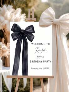 Customized Birthday Welcome Sign, Personalized Text Welcome Sign (Party Favor), DIY Birthday Sign (Garden Home Decor), Customized Bow Tie Wedding Anniversary Party Sign (Entrance Door Sign),Home Decor Living Room, Quinceanera Decor - Multicolor - View 4