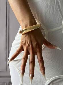 3pcs Luxury Smooth Bangle Bracelet, Gold Water Droplet And Chunky Bracelet Set, Wide Bracelet,For Work, Daily,Party, Banquet, Ball Decor,Vintage And Unique Bracelets For Women's