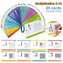 Lachilly 85pcs 2nd-4th Grade Math Flash Cards 0-12 Multiplication Facts Learning Cards Reusable Math Training Teaching Aids For Students - Multicolor - View 3