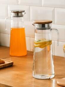 1 件亚克力水壶，塑料果汁壶，酒吧 KTV 酒馆茶壶，适用于果汁、饮料和冷水使用，塑料壶，带盖塑料壶，带盖和手柄的塑料壶，带盖壶，带手柄壶