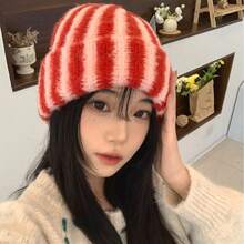 Women Beanie Hat - 黃粉紅色 - 查看 3