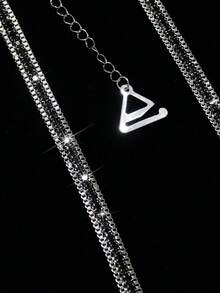 2 chiếc/cặp dây áo ngực hở lưng bằng kim loại trang trí đá Rhinestone dành cho nữ - màu đen - Xem 5