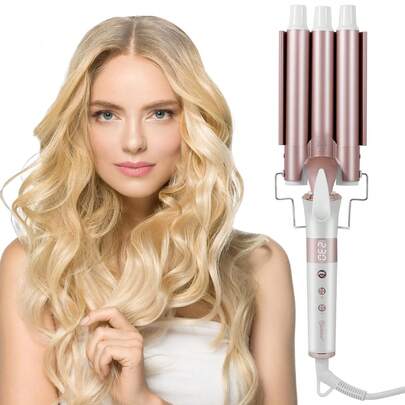 Hatteker Professioneller Lockenwickler aus Eisen, Wellenlockenwickler, LED-Anzeige, Haarglätter für Frauen, Lockenwickler-Werkzeuge, Friseureisen