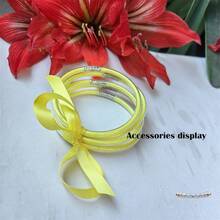 5pcs/Set Cute Multi-Layer Colorful PVC Plastic Bangle Bracelets With Bowknot Ribbon, Suitable For Beach & Holiday Wear - Silver Stopper - View 22