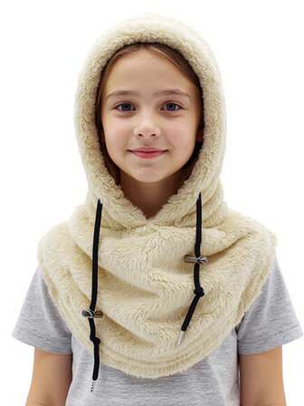 1顶抓绒防风保暖拉法帽，适合15岁以上青少年、男孩、女孩及成人，户外运动滑雪面罩围巾耳罩多功能滑雪帽