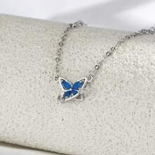 TREE NEST Collar Colgante de Mariposa, Collar de Circonita Mariposa Cristal Azul,Ajustable, Collares de Joyería para Mujeres, Regalos de Joyería de Boda de Aniversario 20174 - 1 - Ver 2